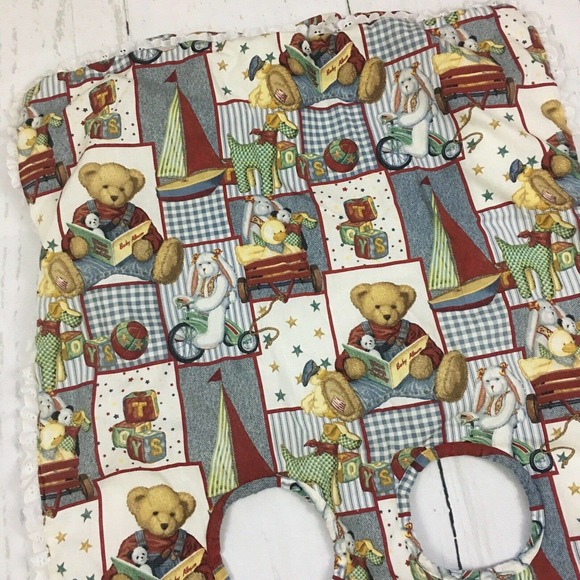 Vintage Handmade Shopping Cart High Chair Cover Teddy Bear Print - Picture 4 of 6